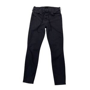 Mother Size 28x27 High Waisted Lace Up Looker Ankle Jeans Not Guilty Black Denim